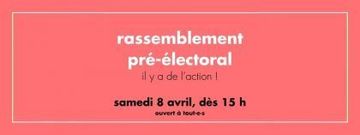 Les informations sur le rassemblement sur fond rouge pâle